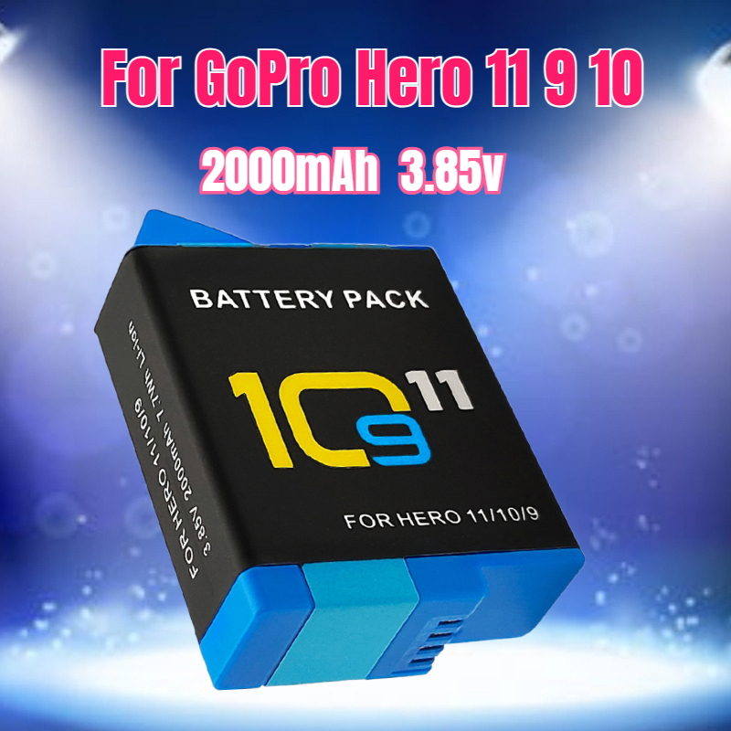 Drone Battery - 3.85V 2000mAh バッテリー GoPro Hero 10、GoPro
